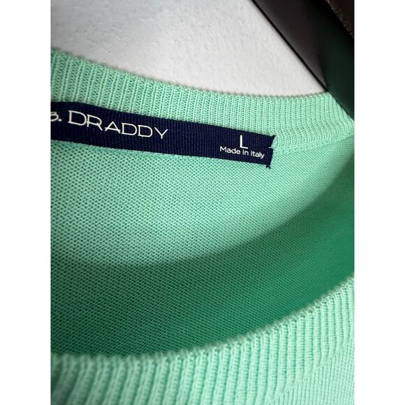 B.Draddy Men's Crew Neck Sweater Cotton Performance Golf Made in Italy Green L - Picture 7 of 12